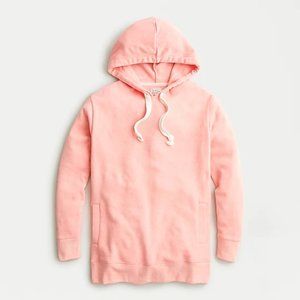 J. Crew Tunic Hoodie in Vintage Fleece - in Bright Pink Size Medium